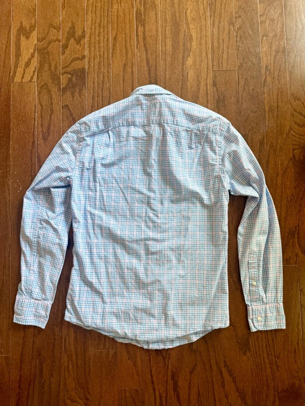J. Crew Men's Light Blue & Pink Plaid Button-Down Shirt